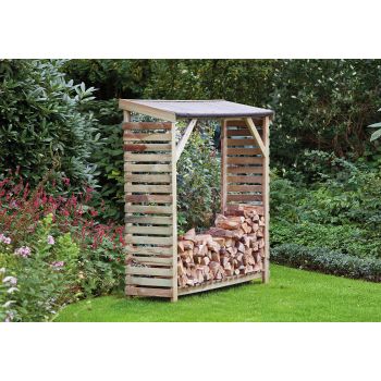 Berging voor openhaard hout grenen groen geïmpregneerd B180 x D50 x H180 cm