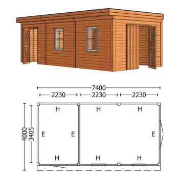 Buitenverblijf Mensa L 7400 combinatie 6