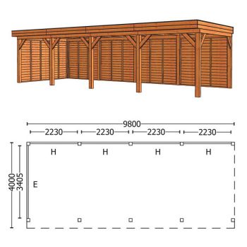 Buitenverblijf Mensa L 9800 combinatie 2
