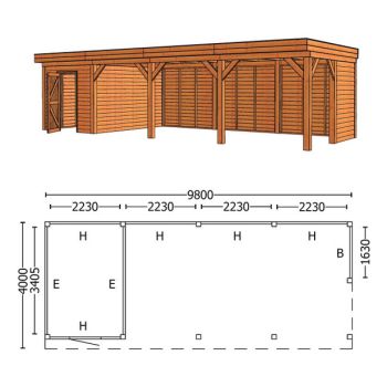 Buitenverblijf Mensa L 9800 combinatie 3