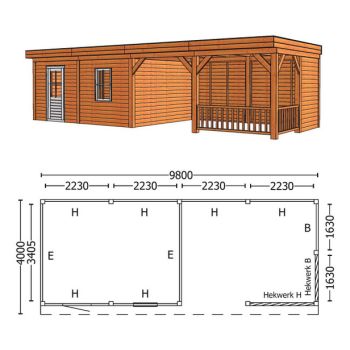 Buitenverblijf Mensa L 9800 combinatie 4