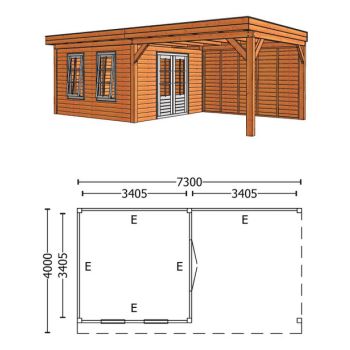 Buitenverblijf Refter XL 7300 combinatie 4