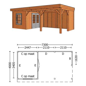 Buitenverblijf Refter XL 7300 combinatie 5