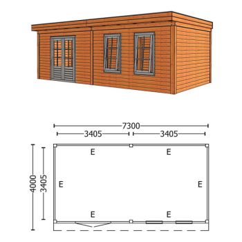 Buitenverblijf Refter XL 7300 combinatie 6