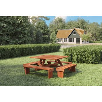 Hardhouten picknicktafel Vierkant