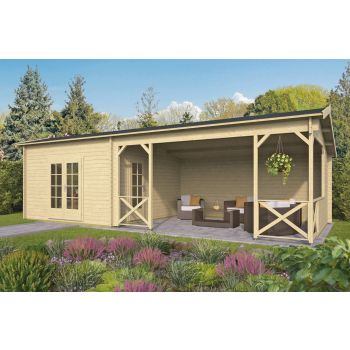 Blokhut Mokka 400 + 500 x 400 cm