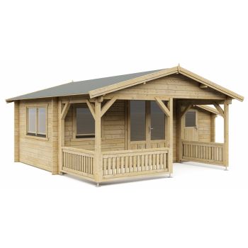 Blokhut 50'er 400 + 150 x 300 + 200 cm