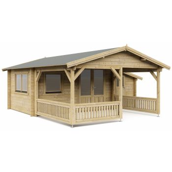 Blokhut 50'er 400 + 150 x 300 + 300 cm