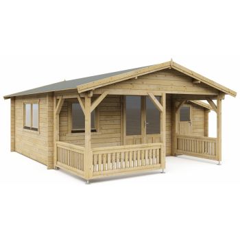 Blokhut 50'er 400 + 150 x 400 + 200 cm