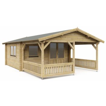 Blokhut 50'er 400 x 400 + 300 cm