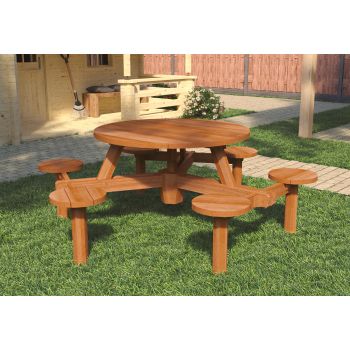 Hardhouten picknicktafel Rondo