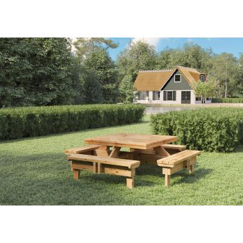 Picknicktafel Vierkant vuren gedroogd, groen geïmpregneerd