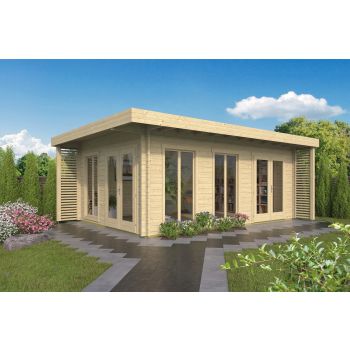 Blokhut Hildegard 80 + 590 x 400 + 80 cm