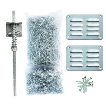 Starterset 3 - 1600 spijkers / 1600 asfaltnagels / ventilatieset / stormankerset